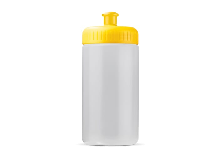 Bidon de sport bioplastique 500ml personnalisable Transparent / Jaune